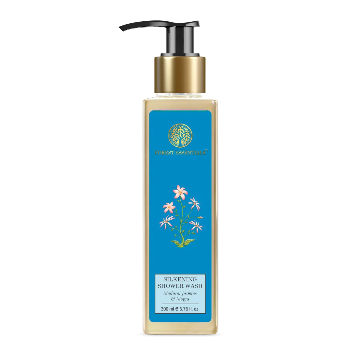 Forest Essentials Silkening Shower Wash Madurai Jasmine Mogra 200ml Front