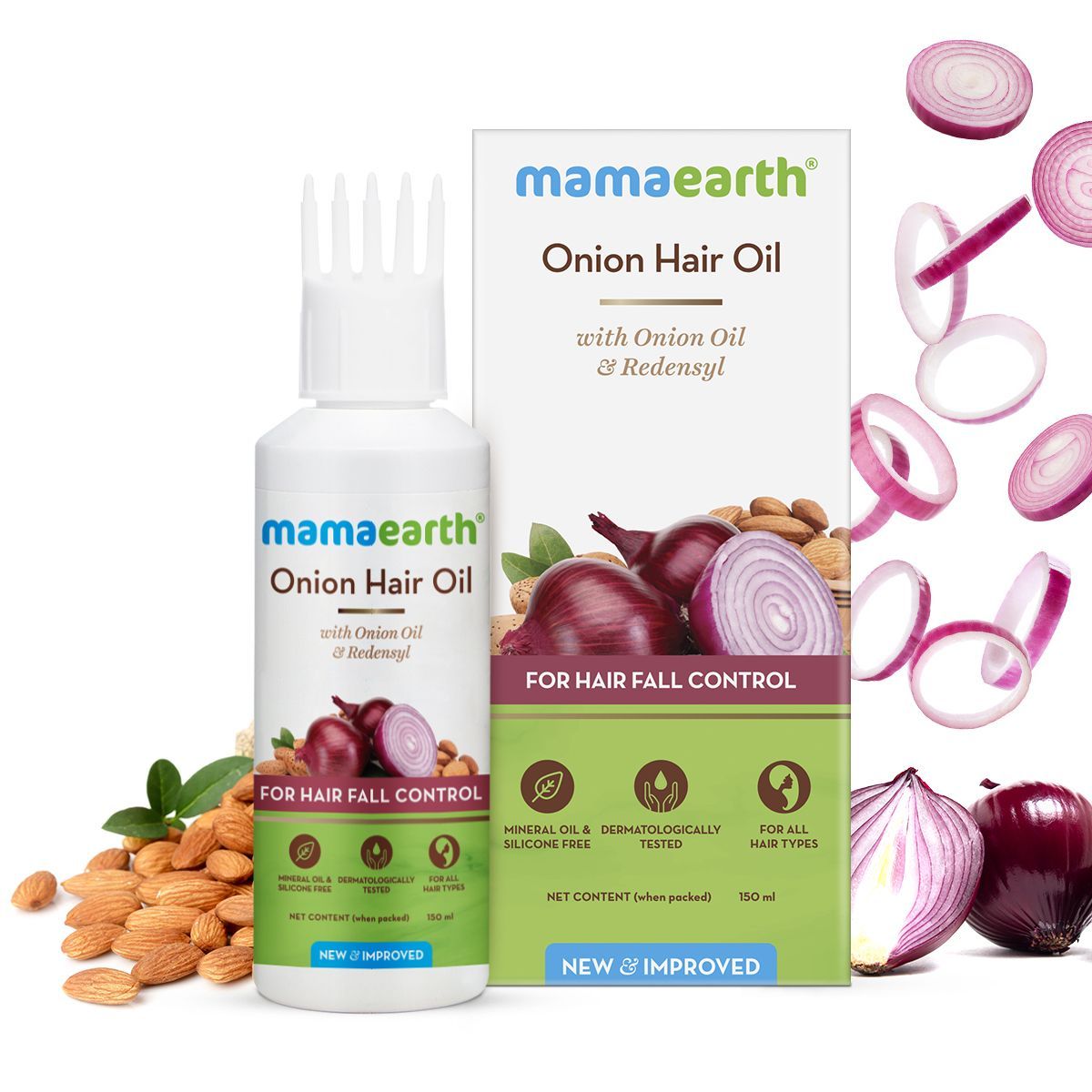 Mamaearth Onion Hair Oil with Onion Oil & Redensyl for Hair Fall Control ml Main
