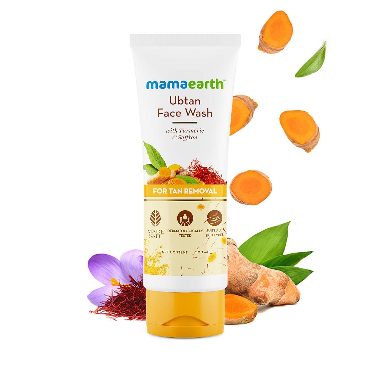 Mamaearth Ubtan Face Wash with Turmeric & Saffron for Tan Removal Main